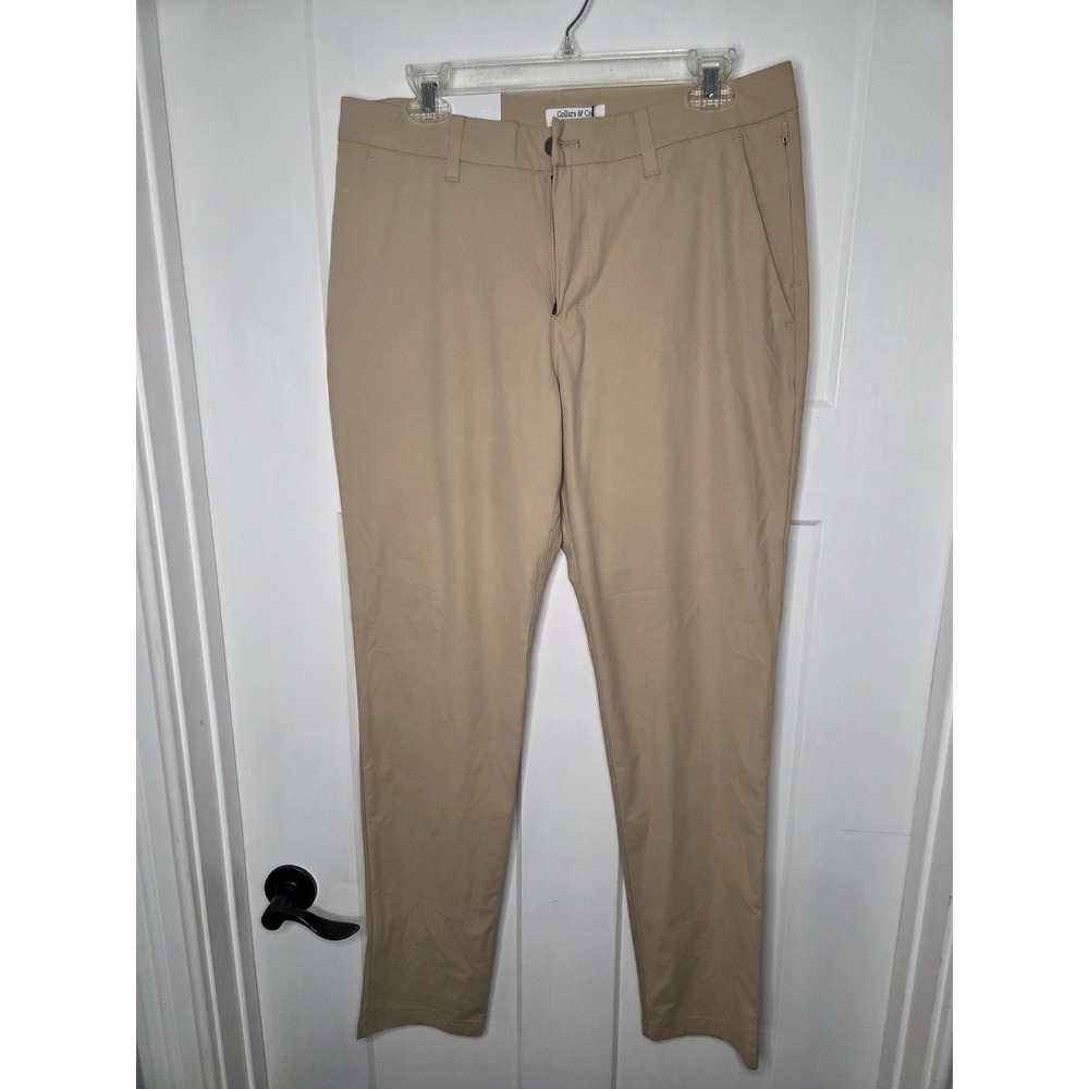 Collars‎ & Co Apex Tech Pants Mens 32x32 Light Beige Tailored Fit Stretch Golf